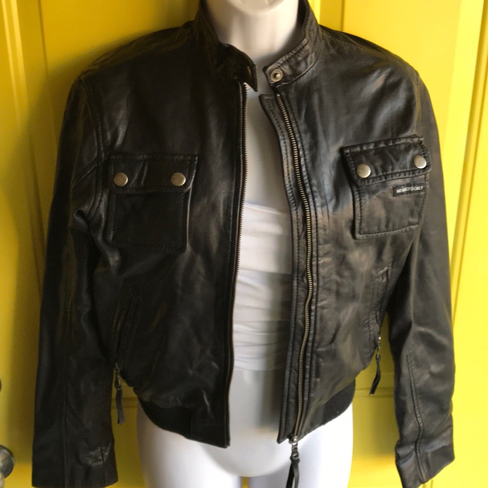Black Leather Members Only jacket size XS